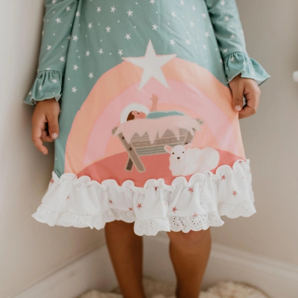 Nativity Ruffle Gown - Picture 2 of 3